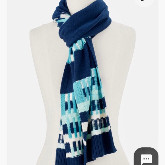 NWT TALBOTS SET OF 3 Blue Fair Isle Scarf, Gloves & Cap - Picture 8 of 9